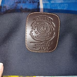 Ghurka Navy Twill and Walnut Leather Bag